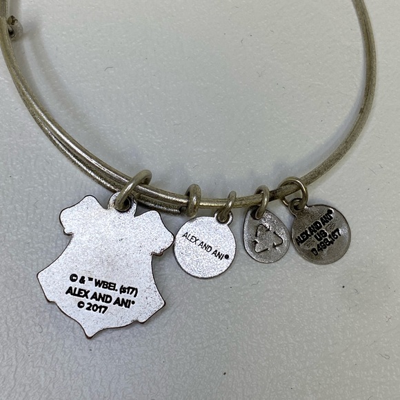 Alex and Ani Harry Potter Hogwarts Crest Silver Charm Adjustable Bangle Bracelet - Picture 4 of 7